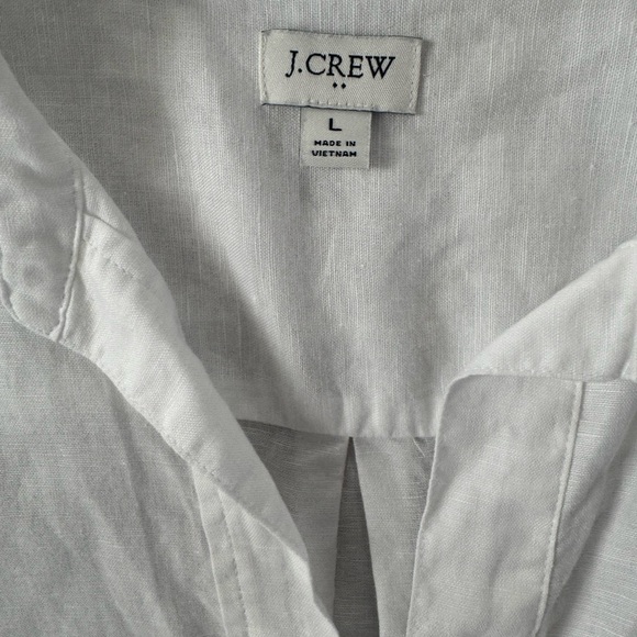 J.Crew White Linen Blouse - Picture 2 of 2